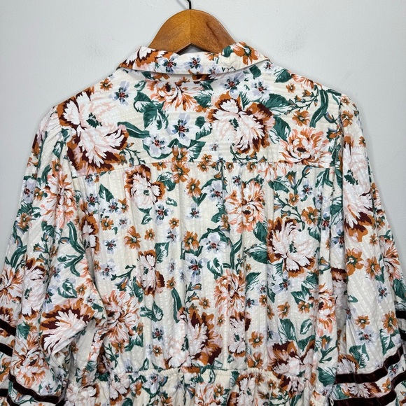 Lauren Conrad Fall Print Floral Ruffle Puff Sleeve Dress Size XXL - Picture 9 of 14